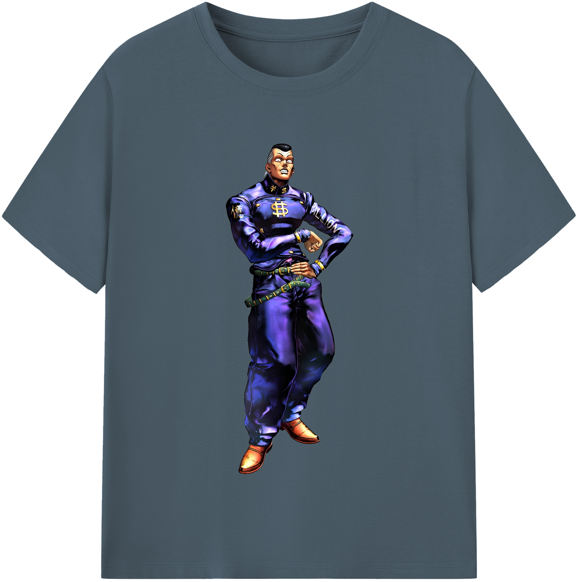 （画像用） ジョジョの奇妙な冒険 虹村億泰 にじむら おくやす JoJo's Bizarre Adventure Nijimura Okuyasu 綿100％半袖Tシャツ（フロントプリント）